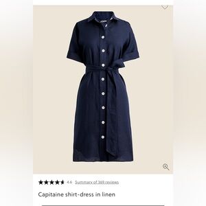 J. Crew Capitaine Shirt Dress in linen worn once